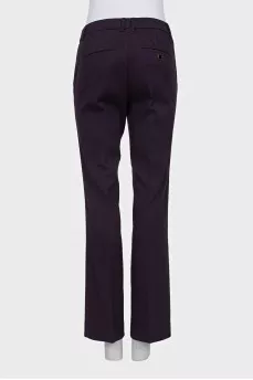 Straight trousers with a small print
