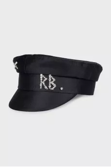 Black cap with rhinestones