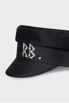 Black cap with rhinestones