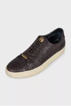 Men's crocodile leather sneakers