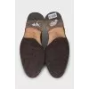 Men's brown leather lace-up shoes