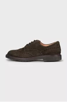 Men's green suede brogues