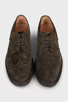 Men's green suede brogues