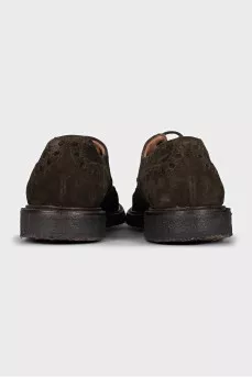 Men's green suede brogues