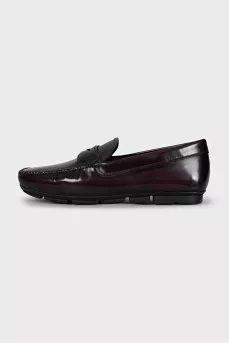 Brown leather moccasins