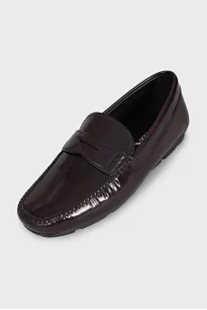 Brown leather moccasins