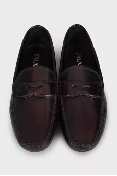 Brown leather moccasins