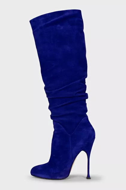 Suede stiletto boots