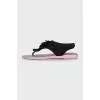 Textile flip-flops with black decor