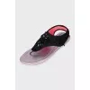 Textile flip-flops with black decor