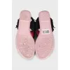Textile flip-flops with black decor