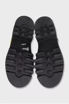 Yellow textile boots