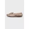 Textured leather moccasins