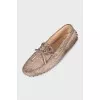 Textured leather moccasins