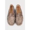 Textured leather moccasins