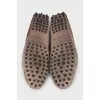 Textured leather moccasins