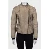 Distressed leather jacket
