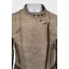 Distressed leather jacket