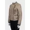Distressed leather jacket