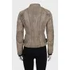 Distressed leather jacket
