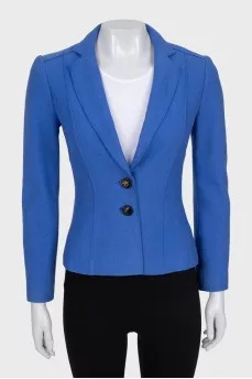 Fitted wool jacket with buttons