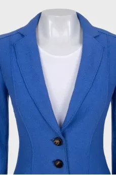 Fitted wool jacket with buttons