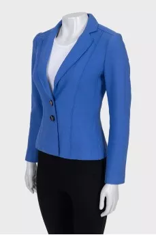 Fitted wool jacket with buttons