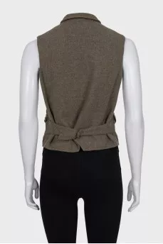 Green alpaca and cashmere vest