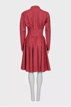 Red fitted dress with perforations