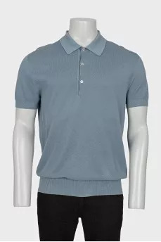 Men's gray polo shirt with buttons