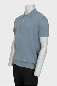 Men's gray polo shirt with buttons