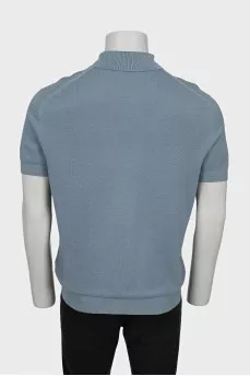 Men's gray polo shirt with buttons