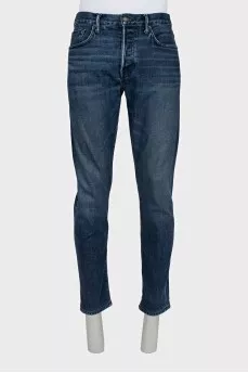 Чоловічі сині джинси straight fit на гудзиках