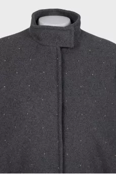 Gray vest with rhinestones