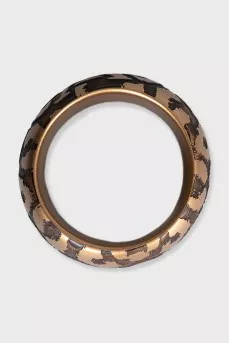 Wooden bracelet with animal print