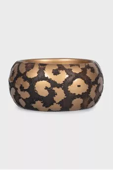 Wooden bracelet with animal print