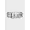 Wide leather belt with eyelet