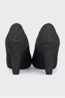 Gray shoes with a rose