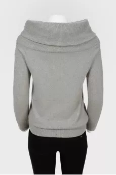 Sweater with a wide high neck