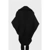 Wool coat with accent sleeves