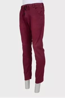 Men's lace-up jeans