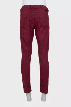 Men's lace-up jeans