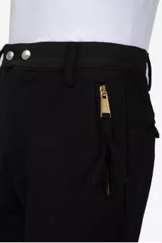 High-rise trousers with zipper and buttons