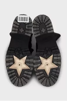 High leather boots with laces