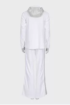 White tracksuit with stripes and a hood