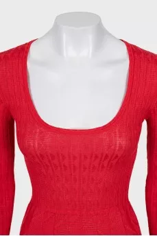 Openwork fitted dress
