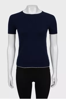 Cashmere jumper with short sleeves