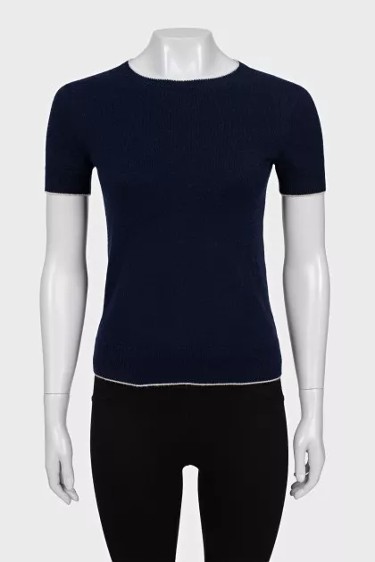 Cashmere jumper with short sleeves