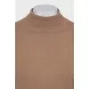 Brown straight-cut turtleneck