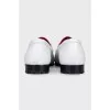 Men's white leather loafers